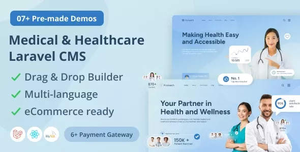 Prohealth - 1.2 开心版 适用于医疗和保健的 Laravel框架 CMS
