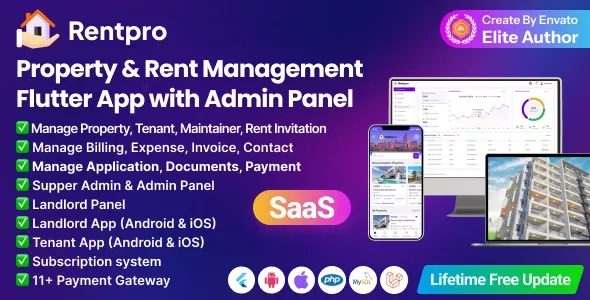 RentPro 租房管理系统 APP源码，带有 Laravel后台管理 + Flutter 移动应用程序 1.0 开心版