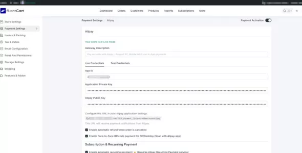 FluentCart 支付宝付款网关插件：WPKJ FluentCart Alipay Payment