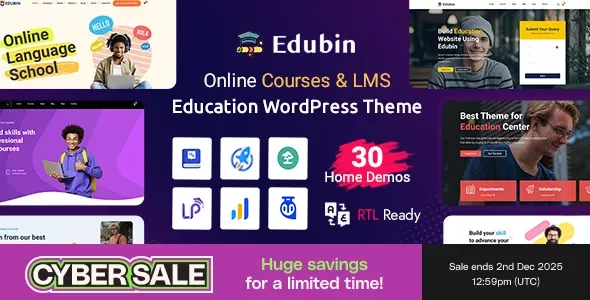 Edubin 9.5.5 – 在线课程、辅导中心 在线教育WordPress主题