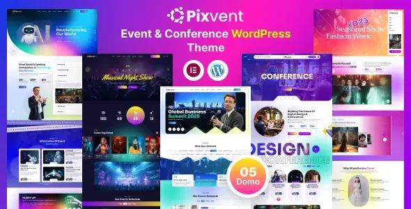Pixvent 1.1 – 现场活动和会议 WordPress 主题
