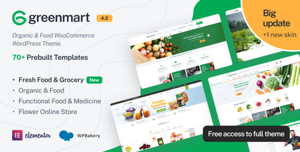 GreenMart 4.2.14 – 有机与食品 WooCommerce WordPress 主题