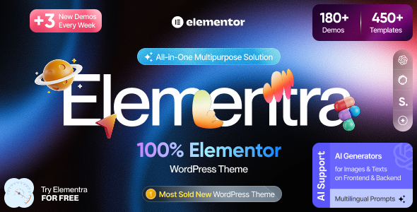 Elementra - v1.1.1100% Elementor 响应式多功能多皮肤 WordPress 主题