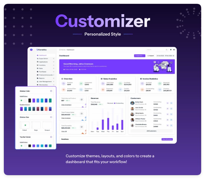 Kanakku - 2.0.4 财务、会计和发票仪表板模板(React、Angular、Laravel、HTML) Kanakku - 2.0.4 财务、会计和发票仪表板模板(React、Angular、Laravel、HTML)