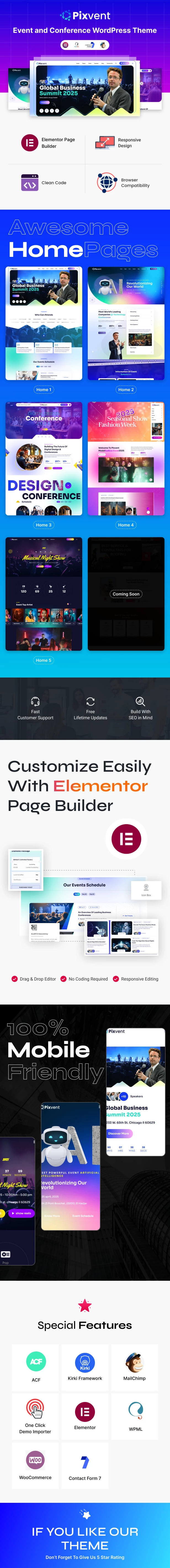 Pixvent 1.1 – 现场活动和会议 WordPress 主题 Pixvent 1.1 – 现场活动和会议 WordPress 主题